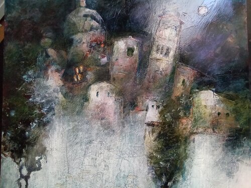 Notturno de Fabio Morini magenta, Pintura a la venta en Singulart