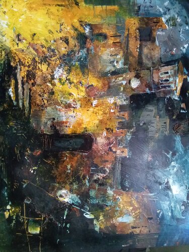 Vecchio borgo de Fabio Morini magenta, Pintura a la venta en Singulart