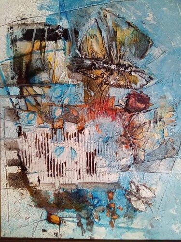 Butterflies by Fabio Morini magenta, 絵画 for Sale on Singulart
