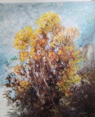 Le Ginestre by Fabio Morini magenta, 絵画 for Sale on Singulart