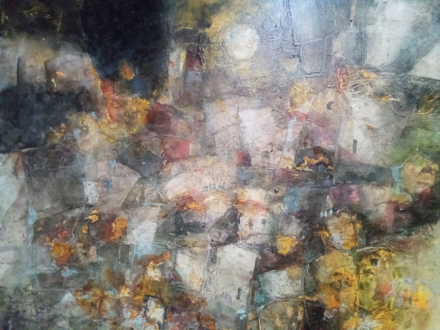 Borgo di notte Fabio Morini magenta Pintura original en venta