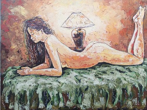 Green Linen by Immanuel Ola, 絵画 for Sale on Singulart