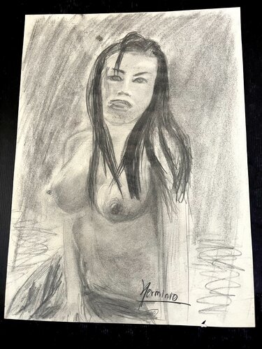 Premier portrait par Herminio Carvalho, Dessin en vente sur Singulart