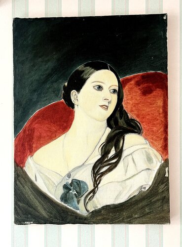 Femme au collier reproduction di Herminio Carvalho, Pittura in vendita su Singulart