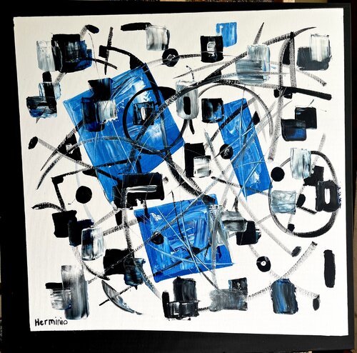 Le chaos ou la Folie Blue Nr 3 by Herminio Carvalho, 絵画 for Sale on Singulart