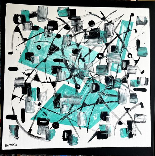 Le chaos ou la Folie vert Nr 1 by Herminio Carvalho, 絵画 for Sale on Singulart