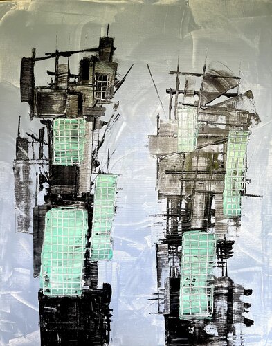 Structure du bout du Monde série II van Herminio Carvalho, Schilderij te koop op Singulart