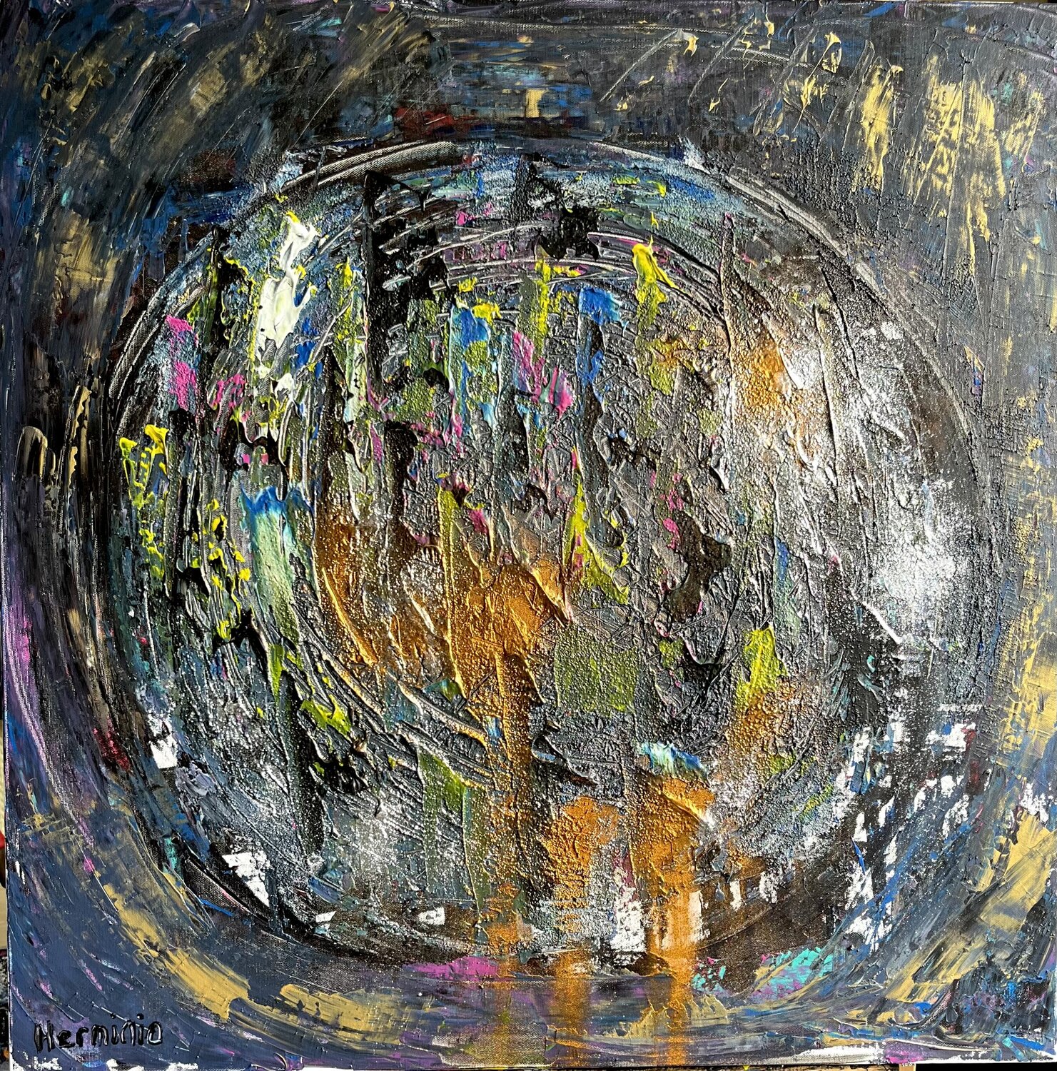 Le cœur du chaos Herminio Carvalho Dipinto originale in vendita