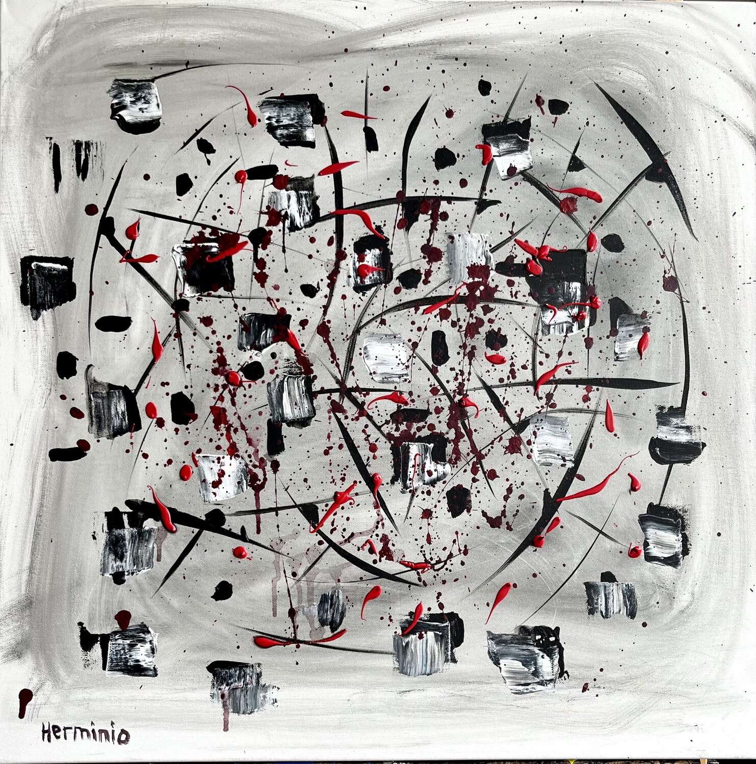 Le chaos ou la Folie Nr 5 Herminio Carvalho Origineel schilderij te koop
