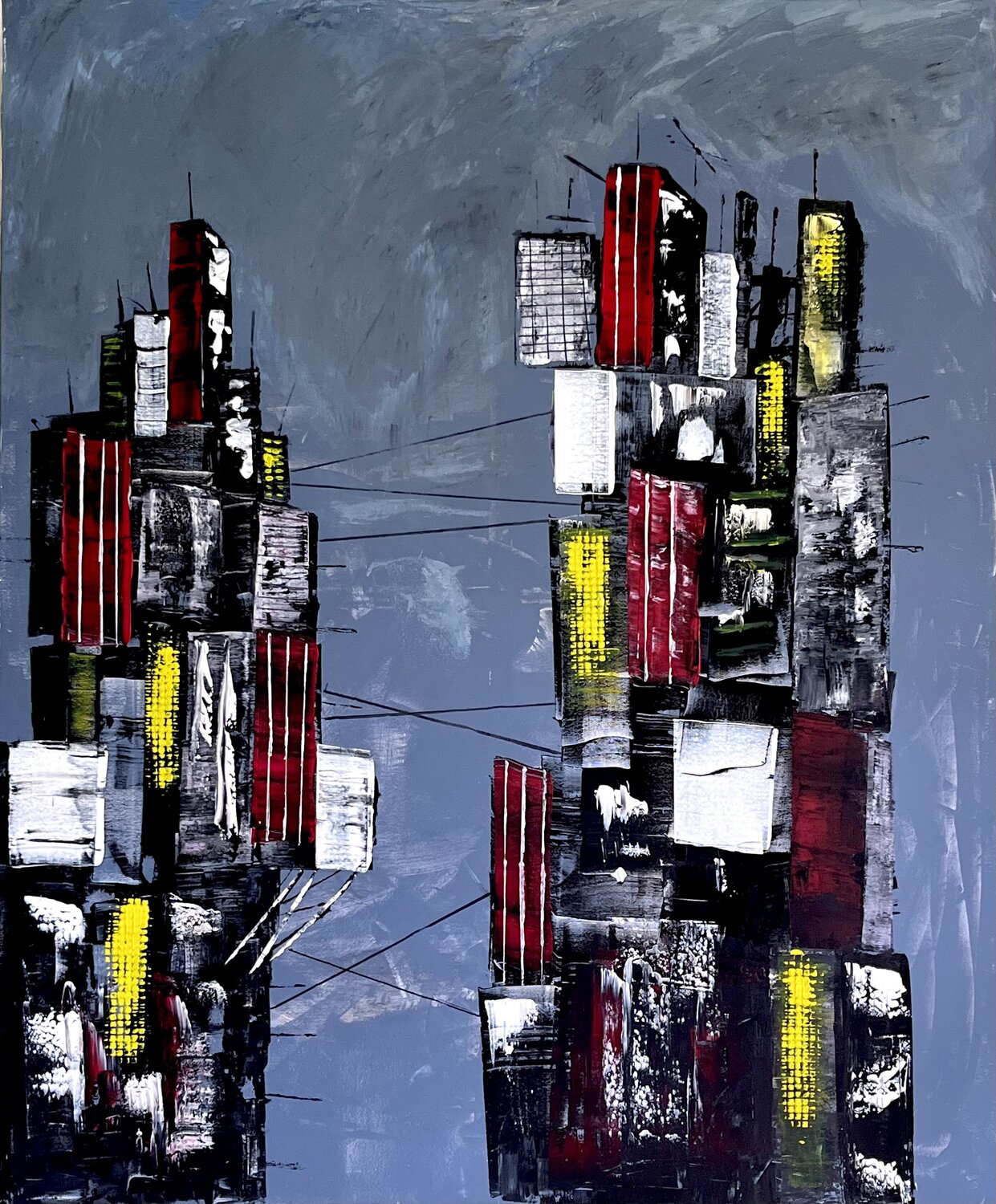 Structure du bout du Monde série II Herminio Carvalho Original painting for sale