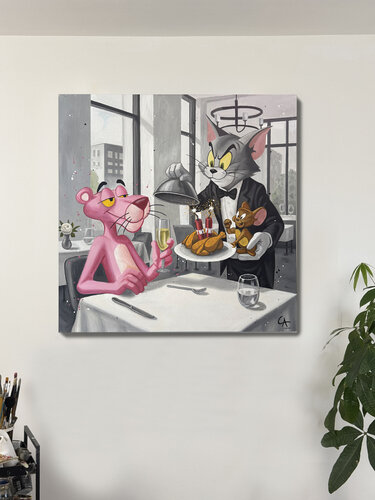 Cauchemar au restaurant by Casto Albarracin Martinez, Painting for Sale on Singulart