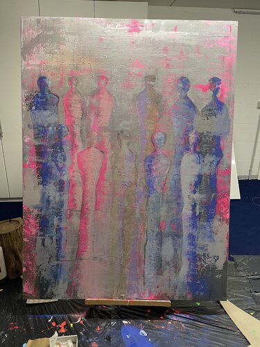 Schattenmenschen im Mondschein by Ilse Binon, Painting for Sale on Singulart
