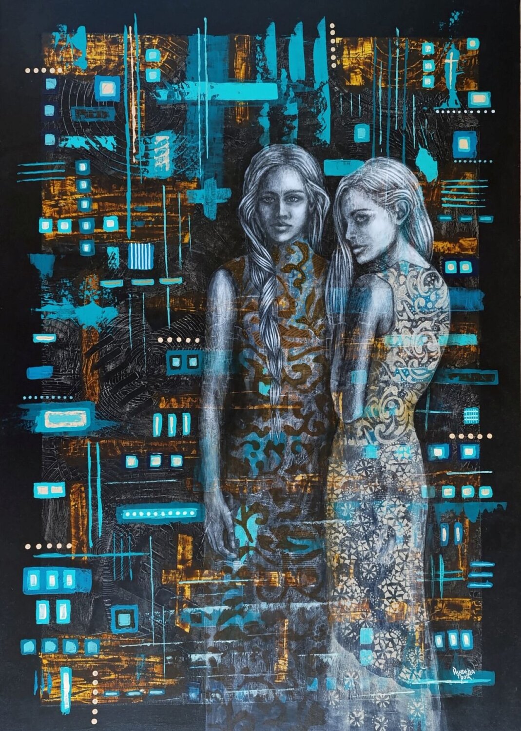 City gossip Olivera Protić Origineel schilderij te koop
