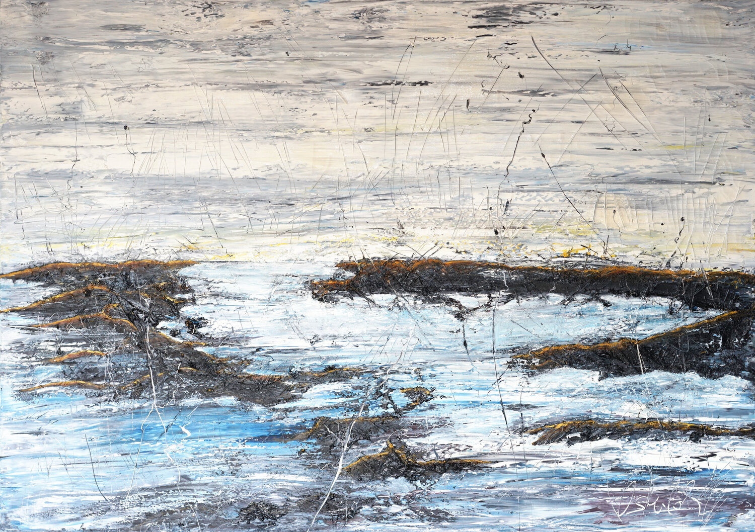 Northern LIghts 01 Dierk Osterloh Peinture originale à vendre