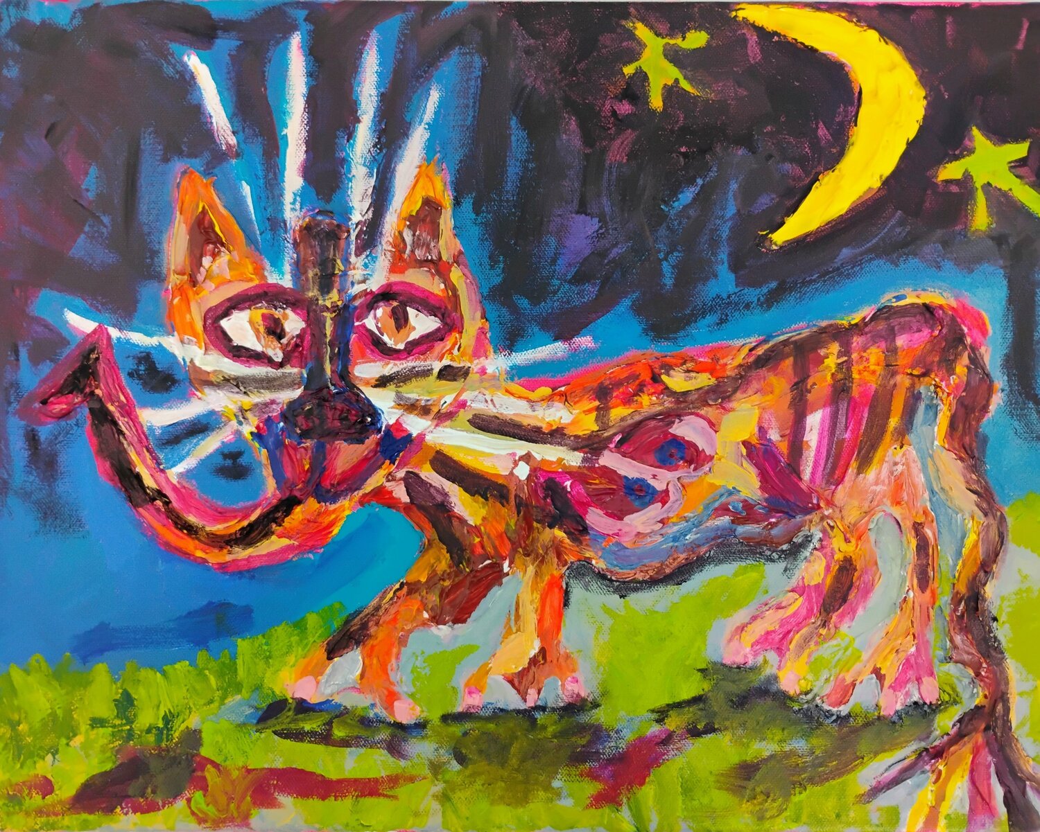 Ele-kitty Paula Lifschitz Original painting for sale