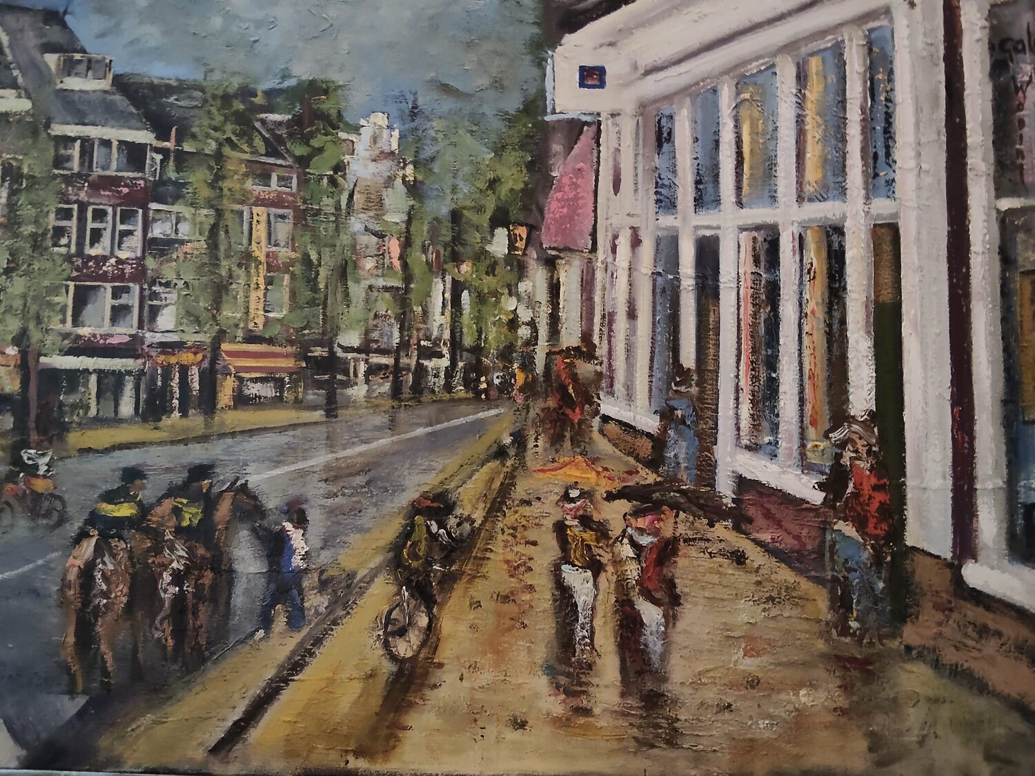 Gedempte Zuiderdiep Groningen Jan Woning Dipinto originale in vendita