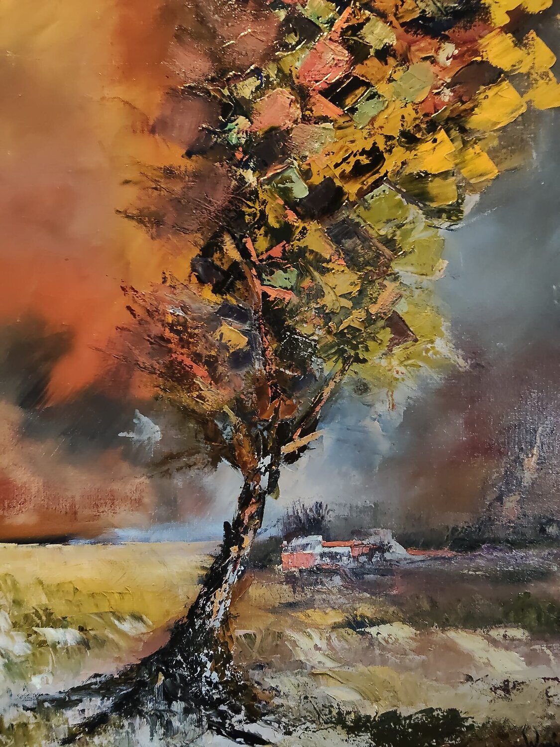 Lonely Tree Jan Woning Original painting for sale