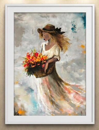 Flower Girl by Nesma BENZEKRI, Painting for Sale on Singulart