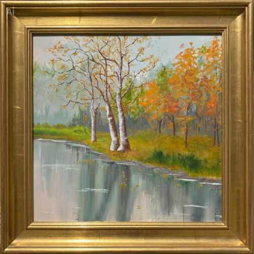 Golden leaves by Nesma BENZEKRI, Painting for Sale on Singulart
