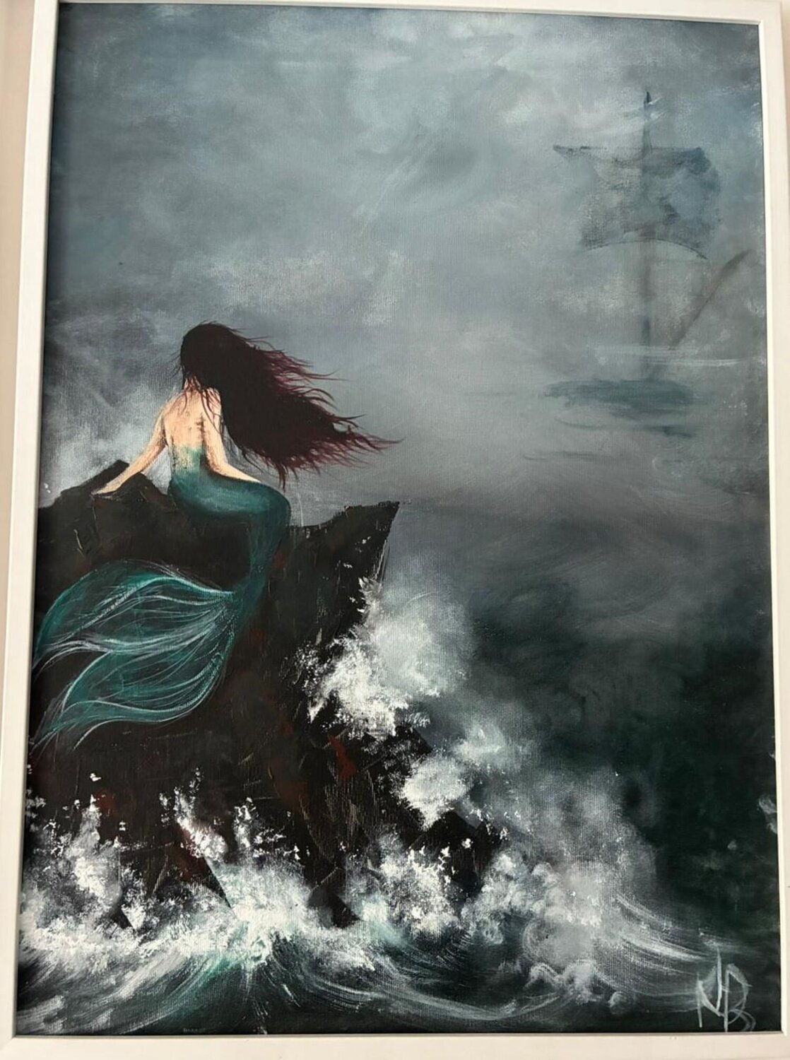 Mystic Mermaid Nesma BENZEKRI Pintura original en venta