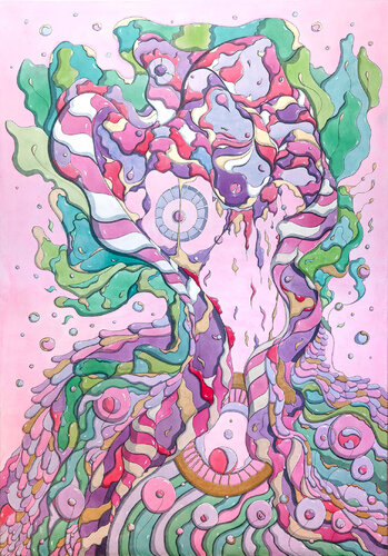 Healing my heart - watercolor on canvas par Michal Hlivka, Peinture en vente sur Singulart