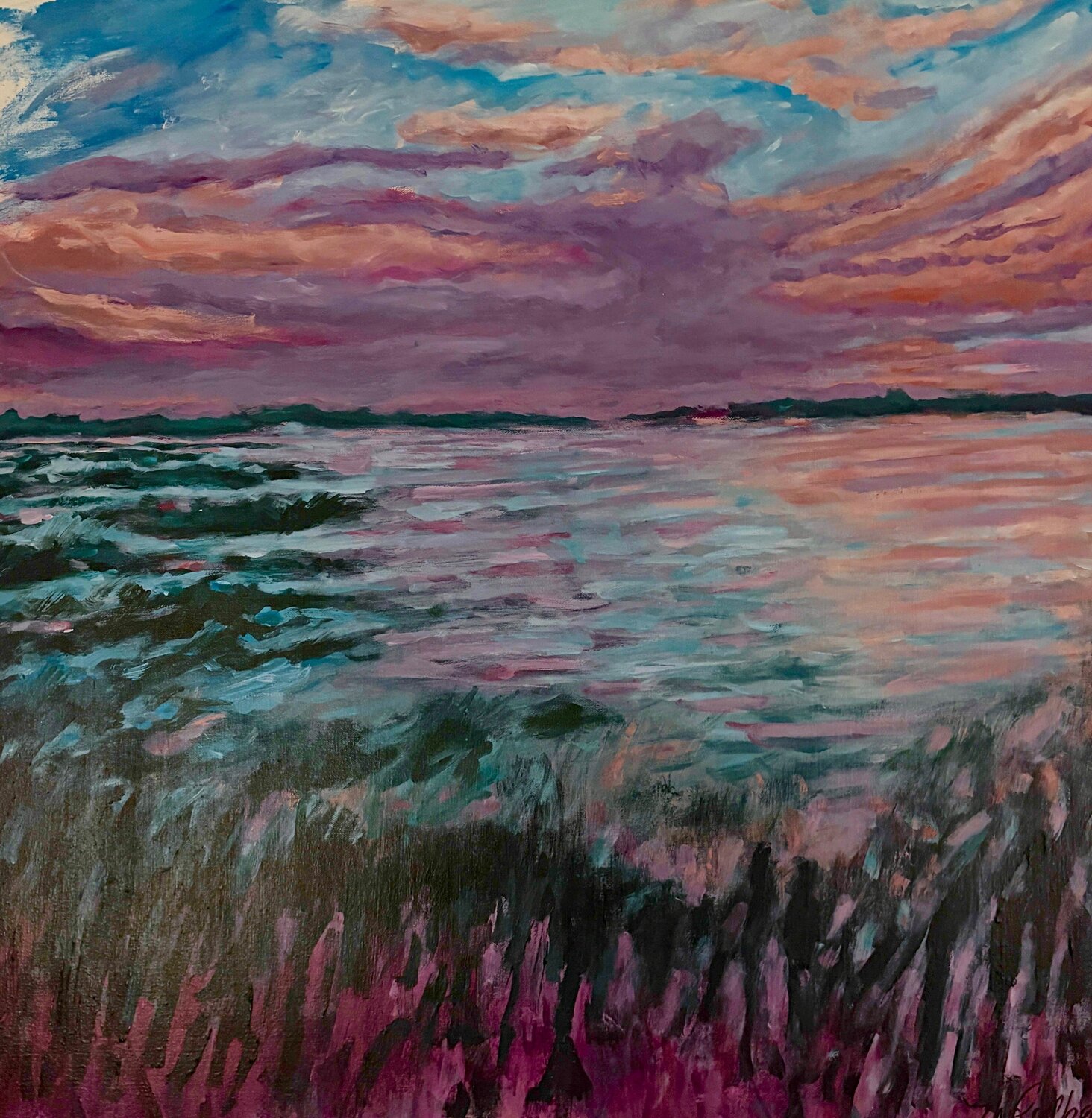 Lavender Skies Mitchell Rodbell Originalgemälde zu verkaufen