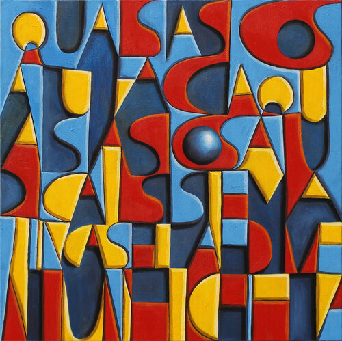 Qualsiasi cosa tu faccia, qualsiasi cosa tu dica, il sistema t'incasella e diventi un'etichetta von Massimo Orsi, Malerei kaufen auf Singulart