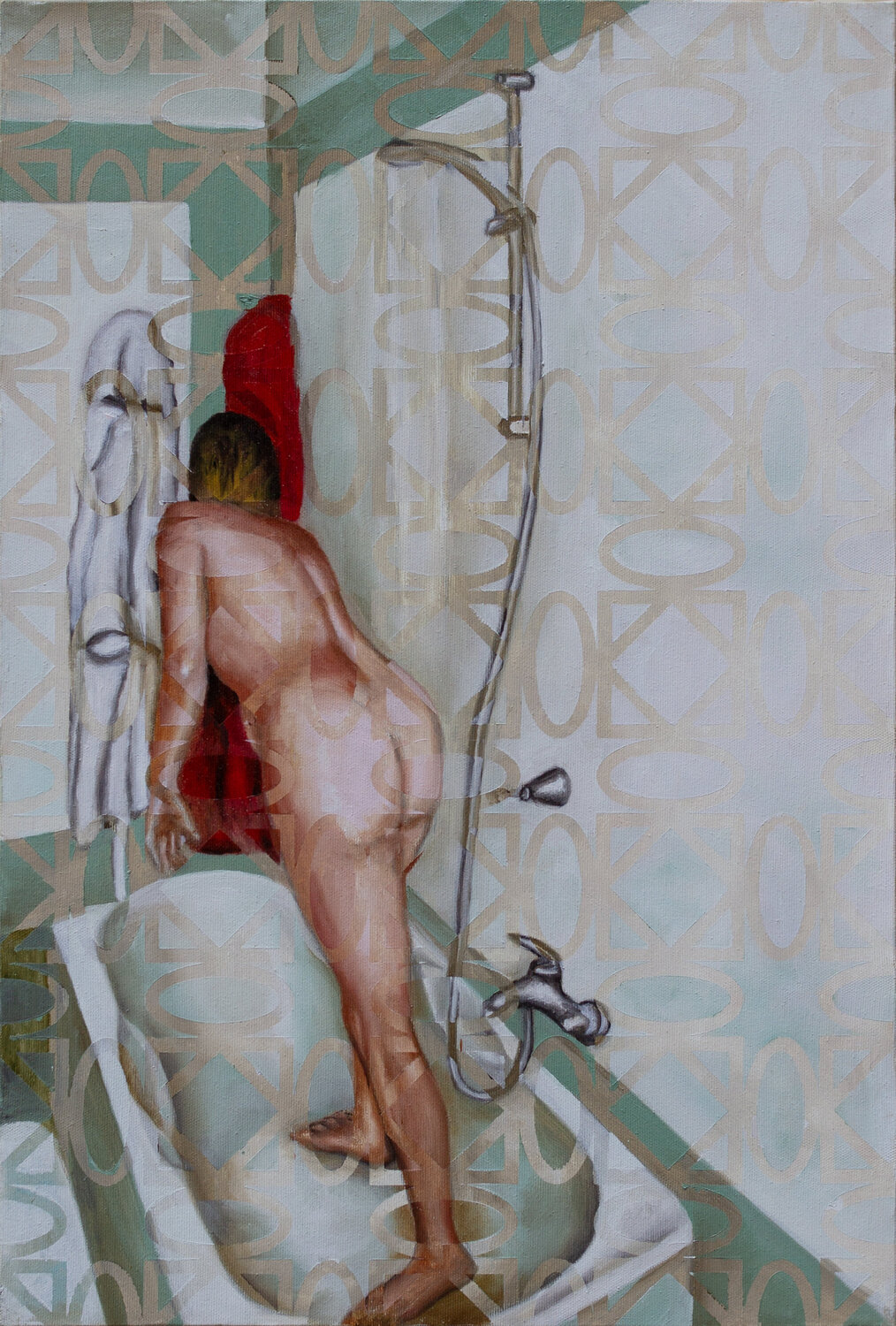 Nudo al bagno Massimo Orsi Original painting for sale