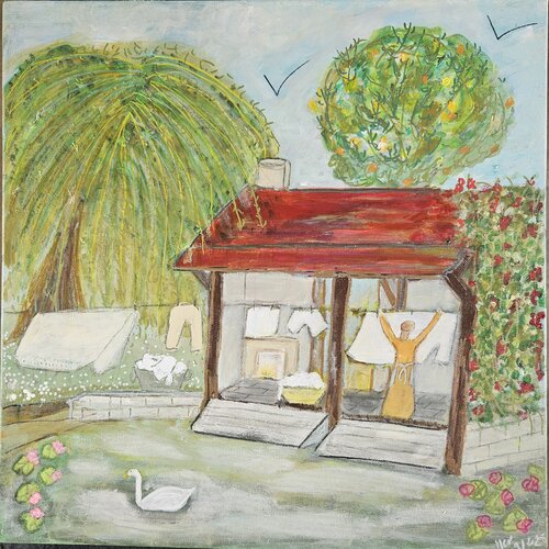 au lavoir by marie proteau, Painting for Sale on Singulart