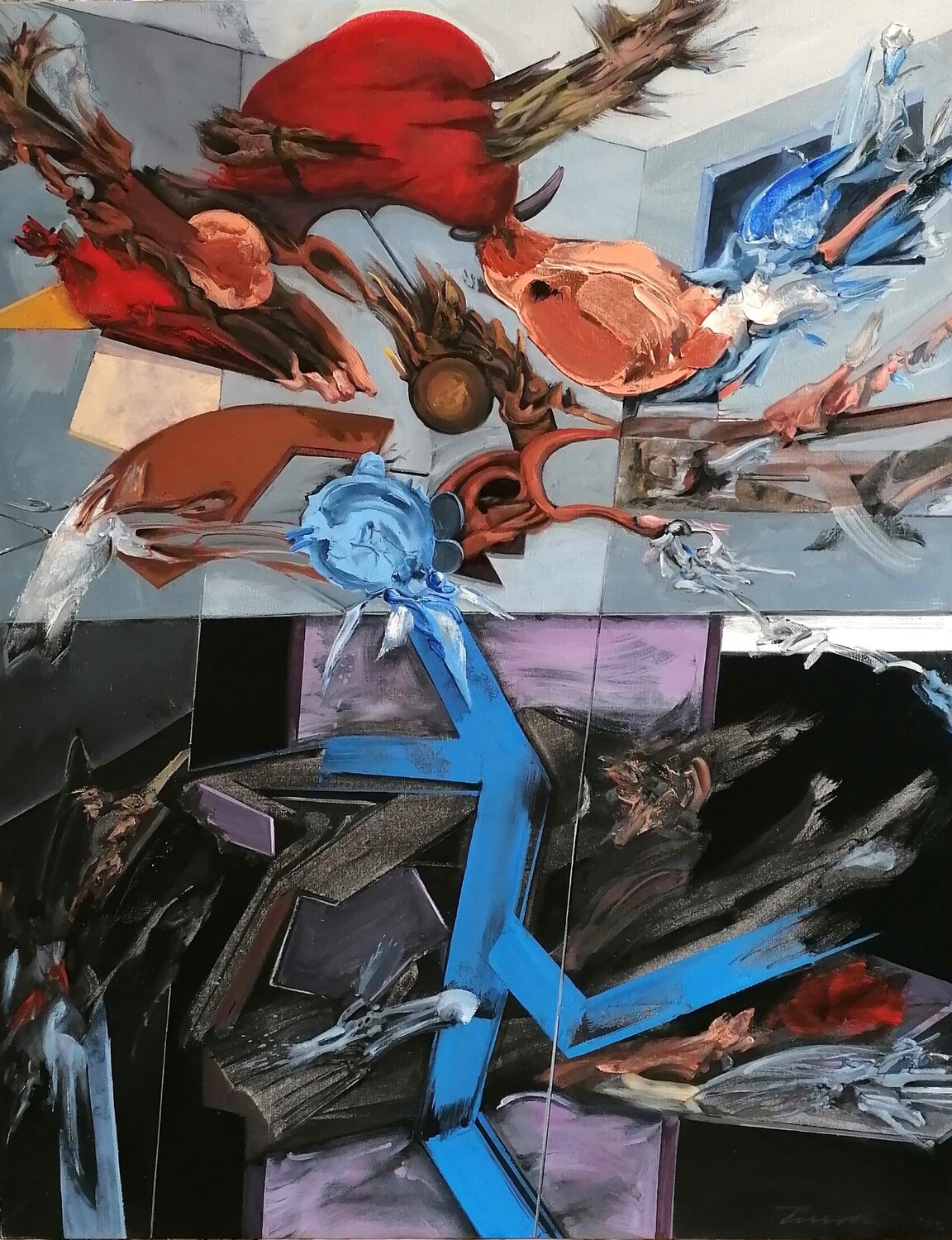 L'Eclatement des choses Daniel PIRROTTA Original painting for sale