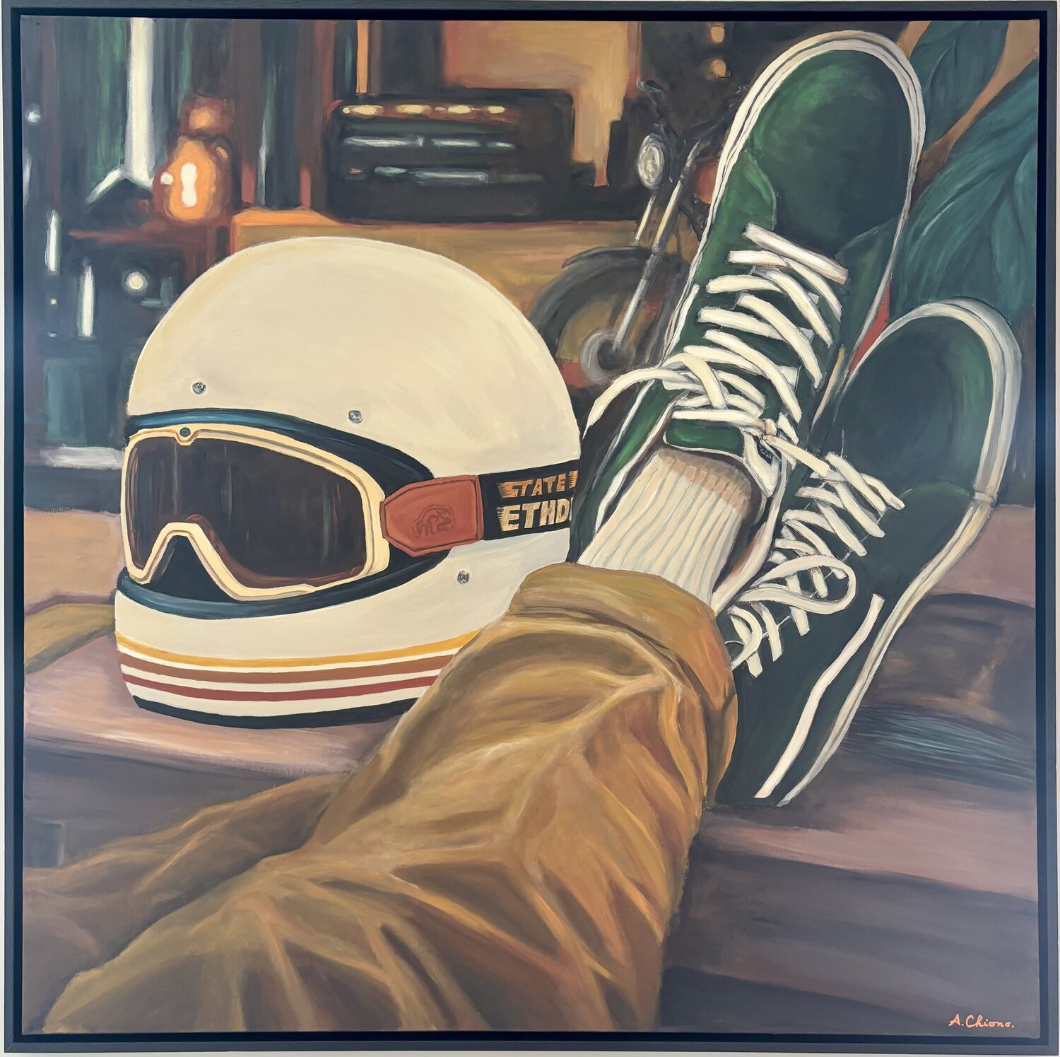 Café Racer Audrey Chiono Pintura original en venta
