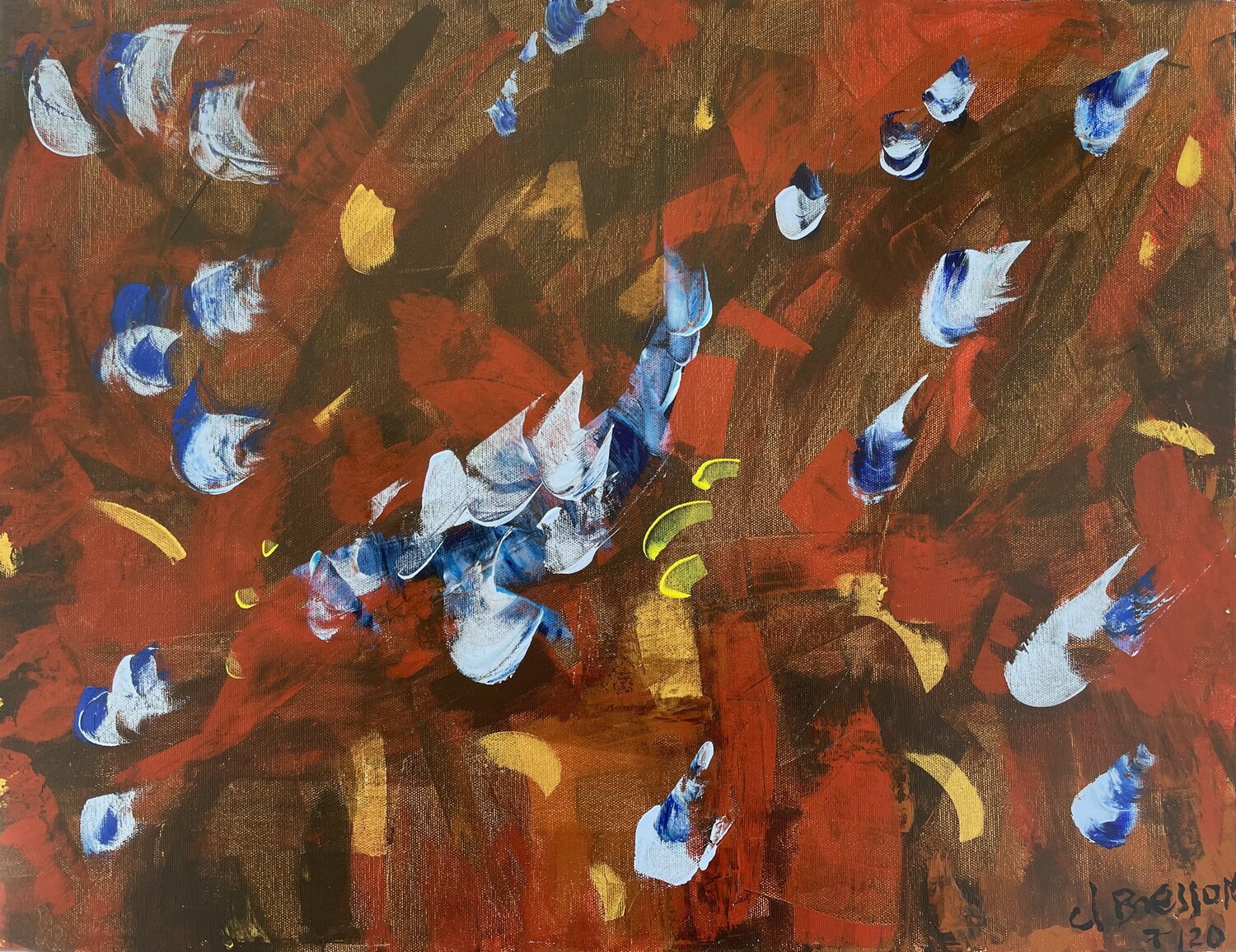 Papillons 1 Claude Bresson Originalgemälde zu verkaufen