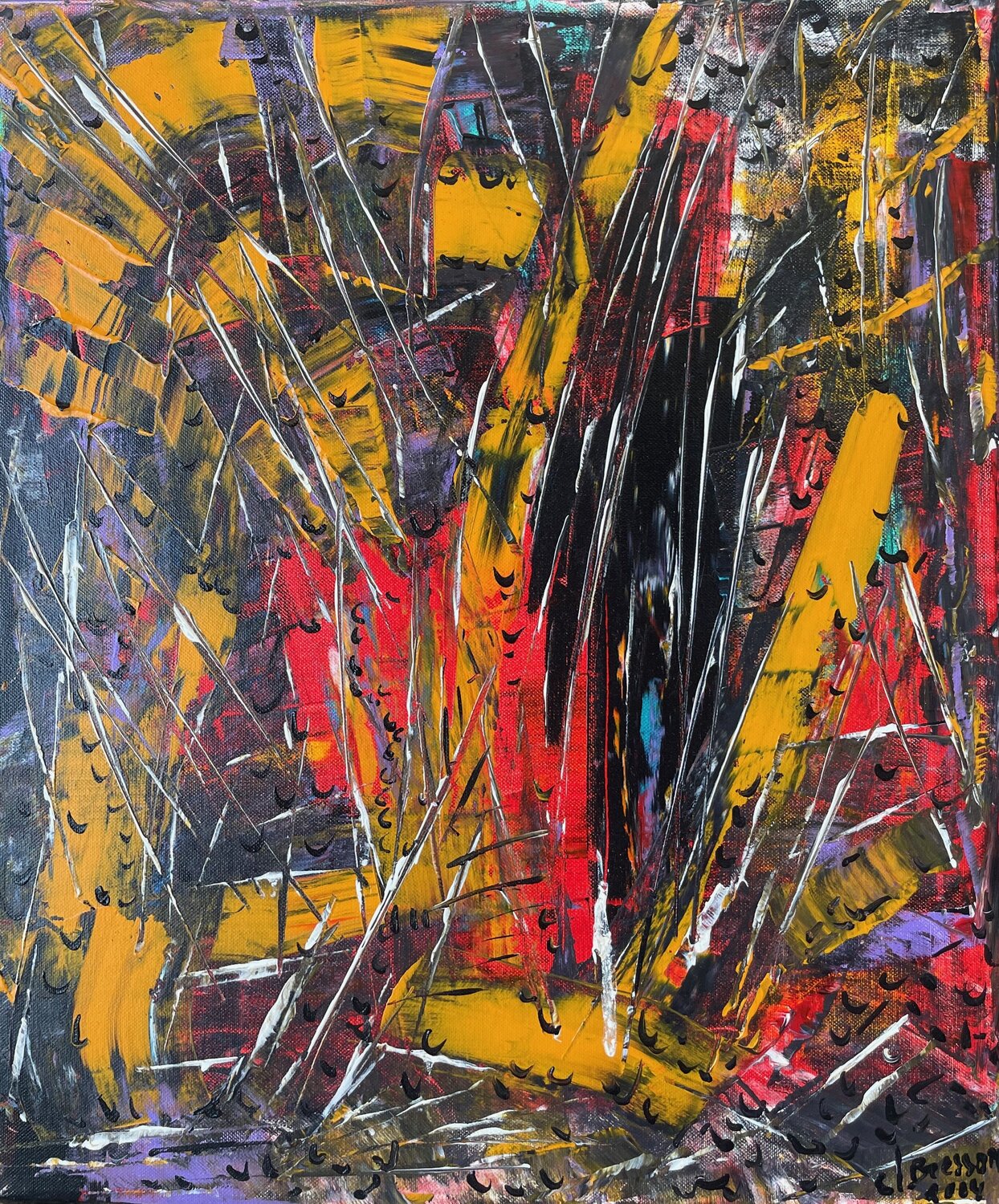 Le feu Claude Bresson Original painting for sale
