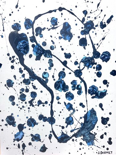 Turquoise Splatter di John Pixel-Dreaming, Pittura in vendita su Singulart