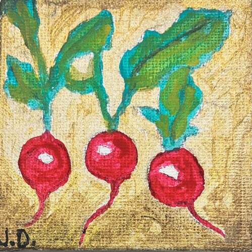 Radishes On Gold by John Pixel-Dreaming.com, 絵画 for Sale on Singulart