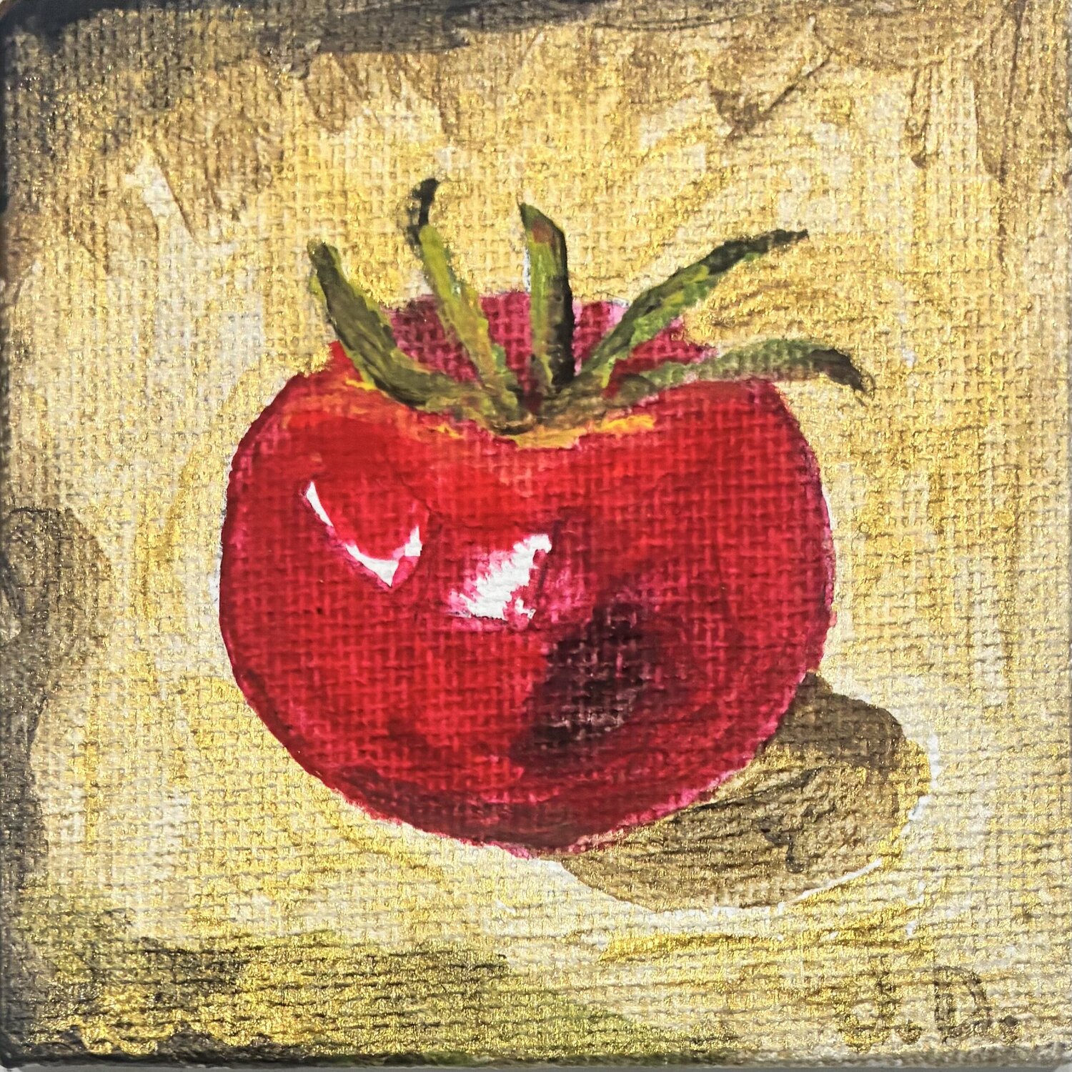 Tomato On Gold John Pixel-Dreaming.com Original painting for sale