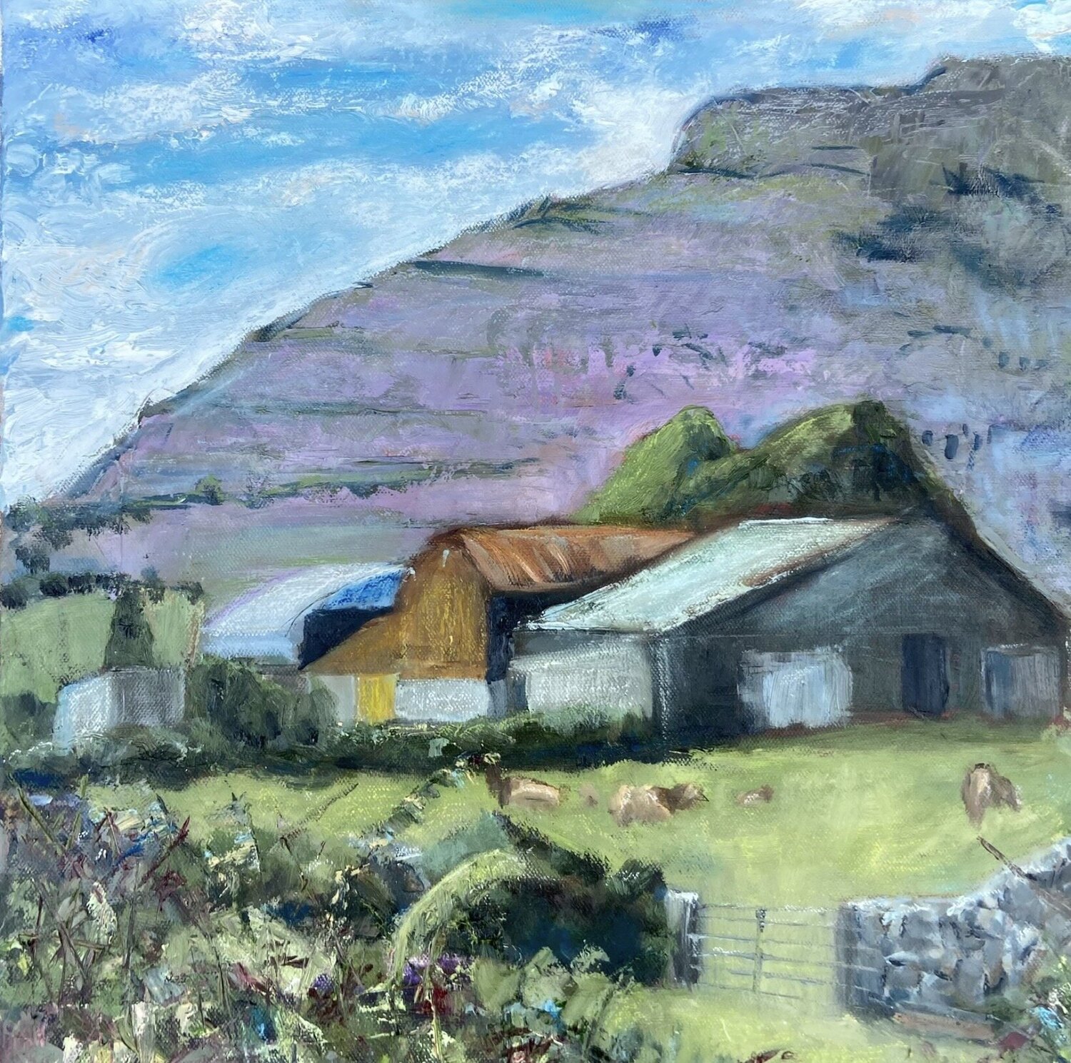 A Farm In Galway Maureen Connolly Peinture originale à vendre