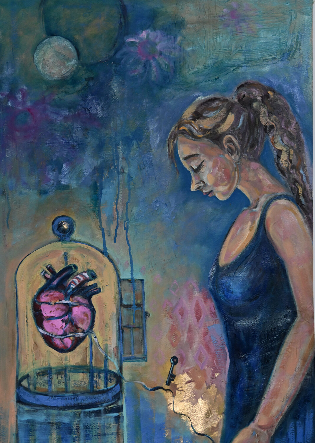"Fragile Cage" Eilis Soto Originalgemälde zu verkaufen