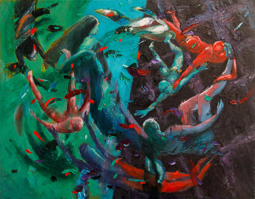 A Chorus of Bodies par Albes Fusha, Peinture en vente sur Singulart
