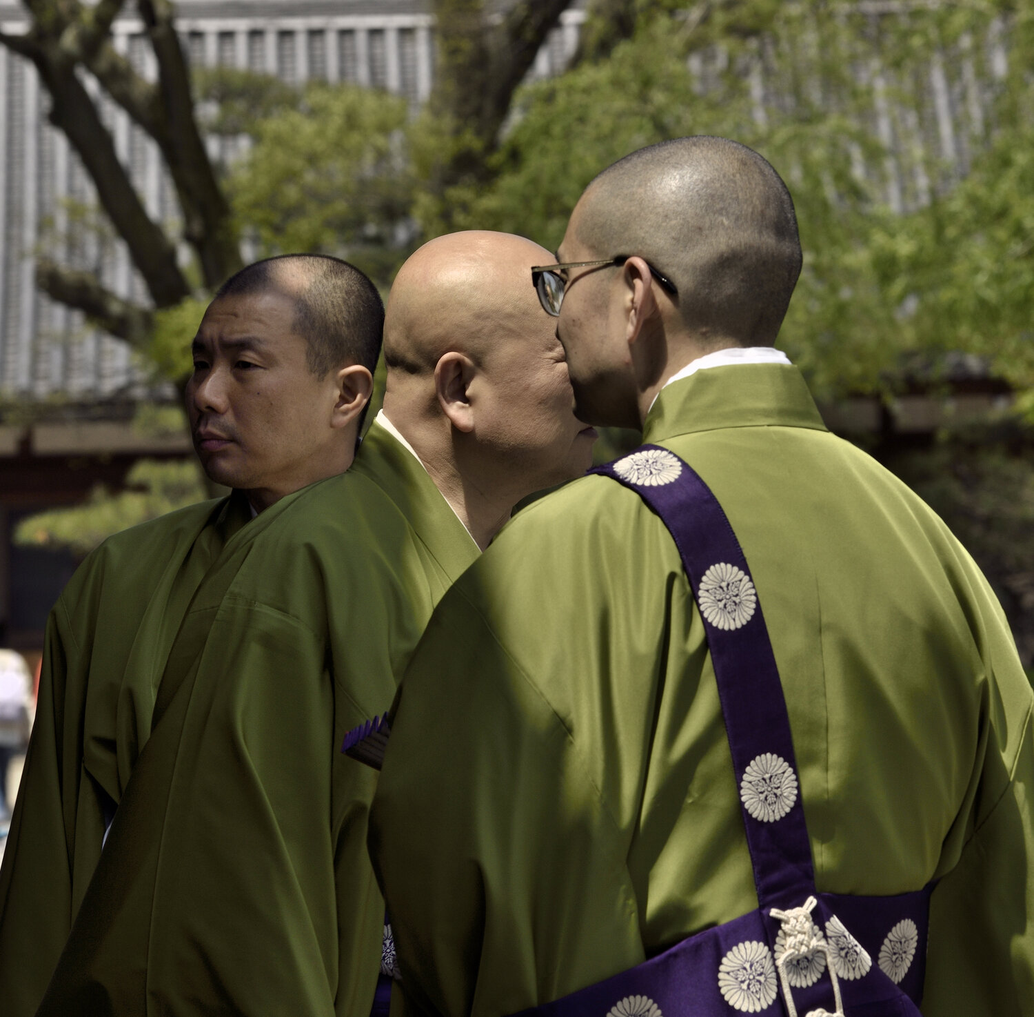 Three monks on the lookout 1 GERARD DI LUCCIO Fotografia in vendita
