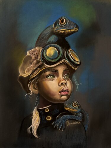 THE CHILD WHO WALKED WITH DRAGONS by carine landrieux, Drawing for Sale on Singulart