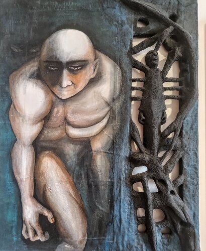Sorrow (Acrylic and Sculpture) par Edo Hessegatti, Peinture en vente sur Singulart