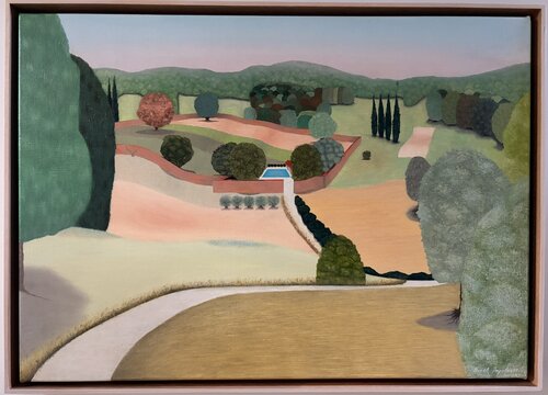 Meanwhile at the pool in Tuscany de Karel Remi C Ingelaere, Pintura a la venta en Singulart