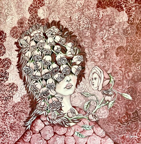 Le bal des Roses par Nathalie Schwaller Chirade, Peinture en vente sur Singulart