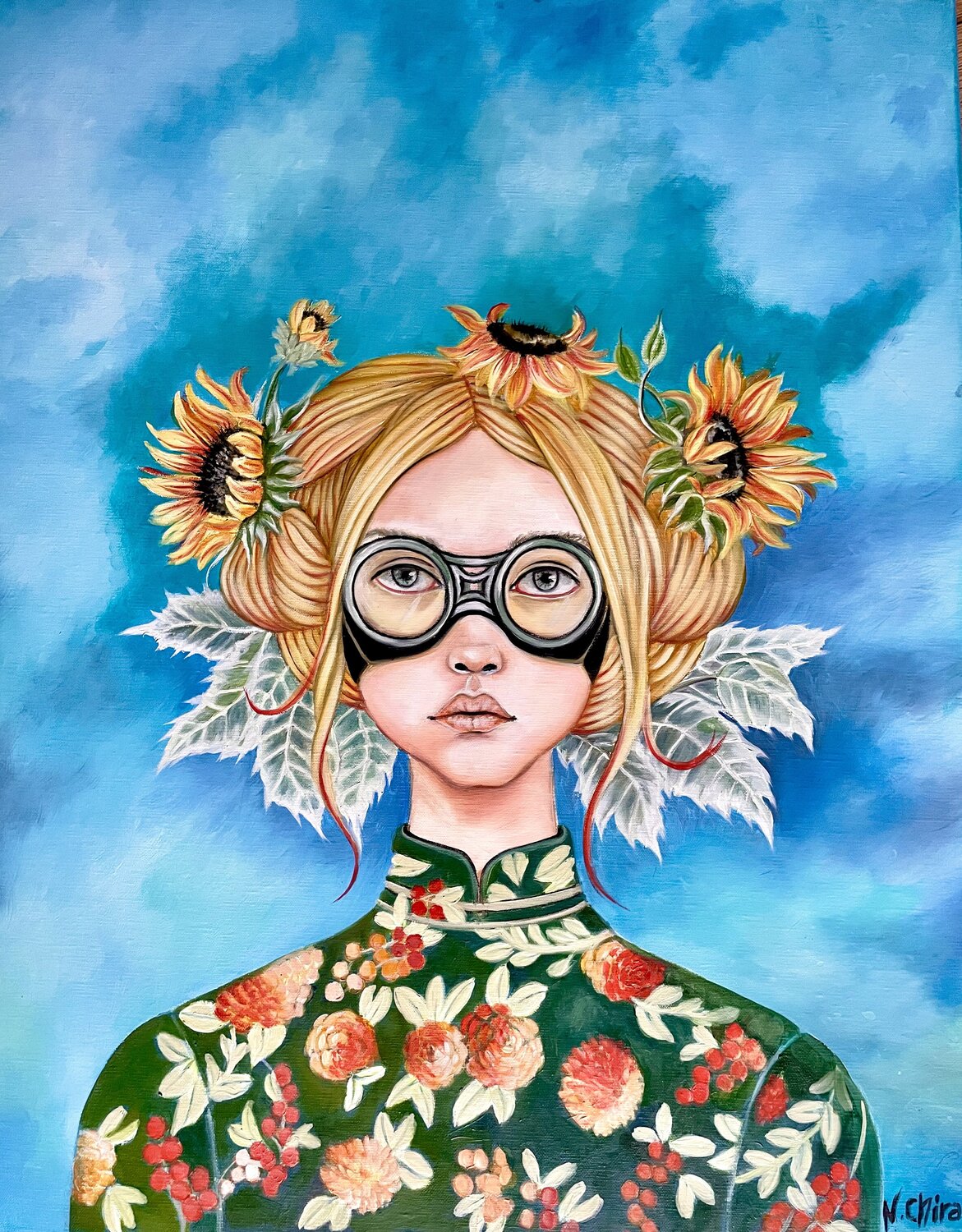 Tournesols Nathalie Schwaller Chirade Pintura original en venta