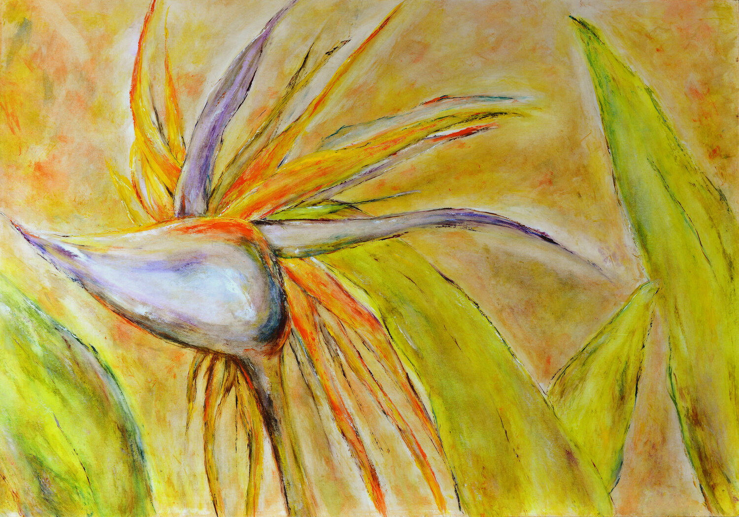 Bird of paradise Carmen Lindahl Original painting for sale