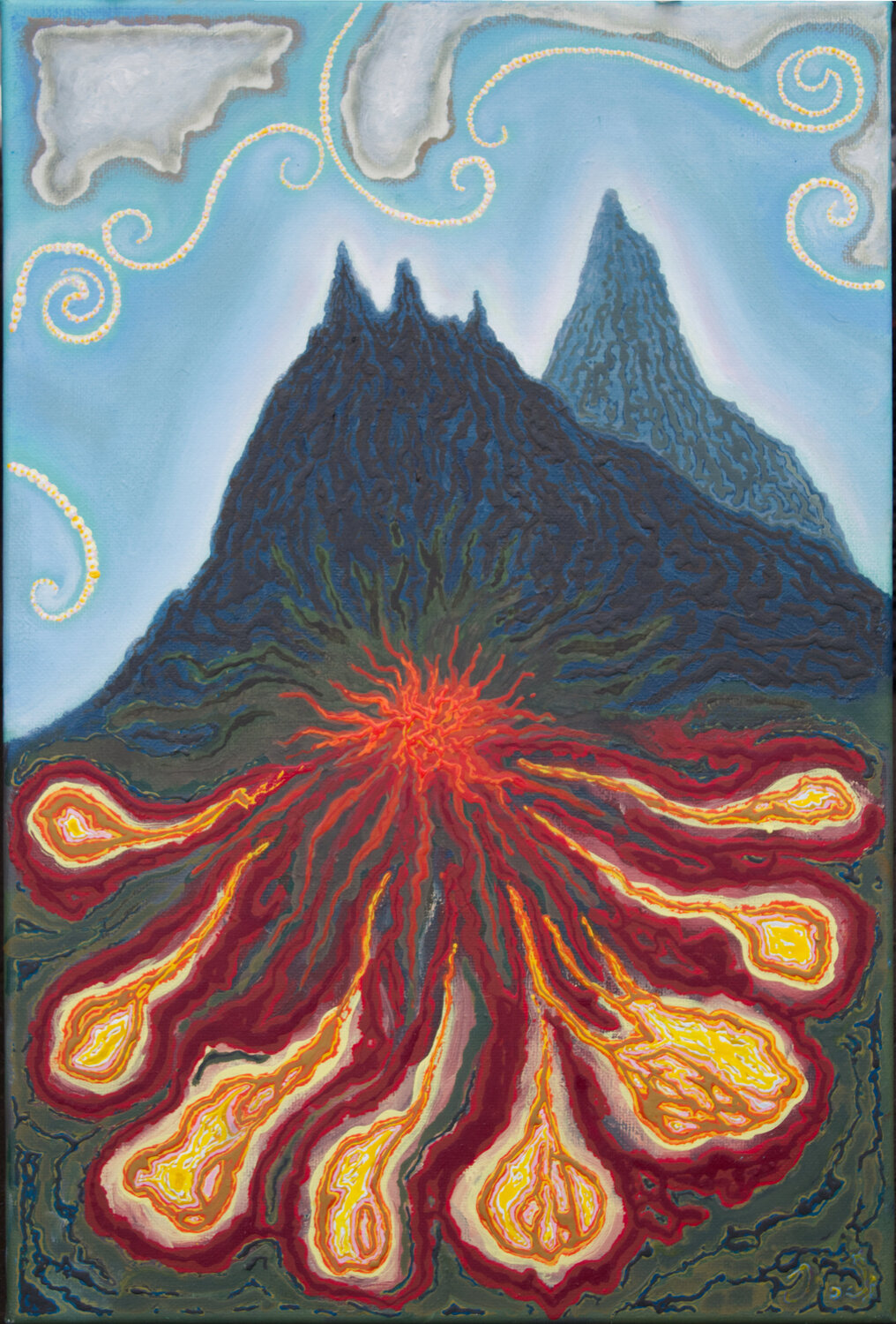 Hidden fire Dadi Gudbjornsson Original painting for sale