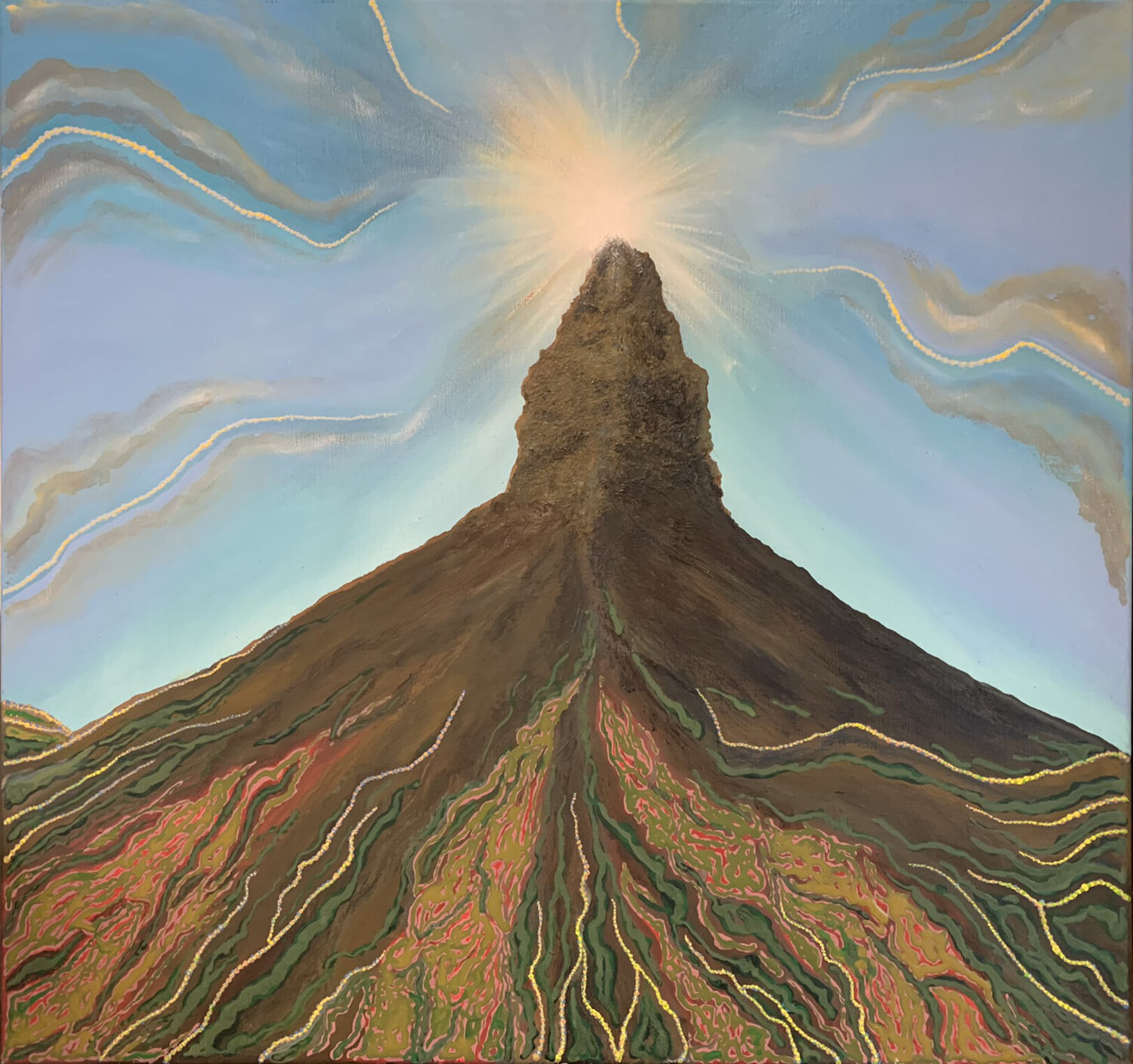 Light from the mountain. Dadi Gudbjornsson Original painting for sale