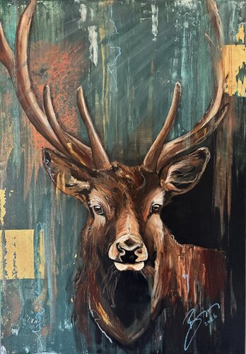 König des Waldes by Barbara Farbenrausch, Painting for Sale on Singulart