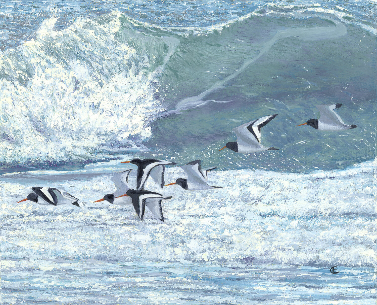 Wintry Sea Chris Edwards Originalgemälde zu verkaufen